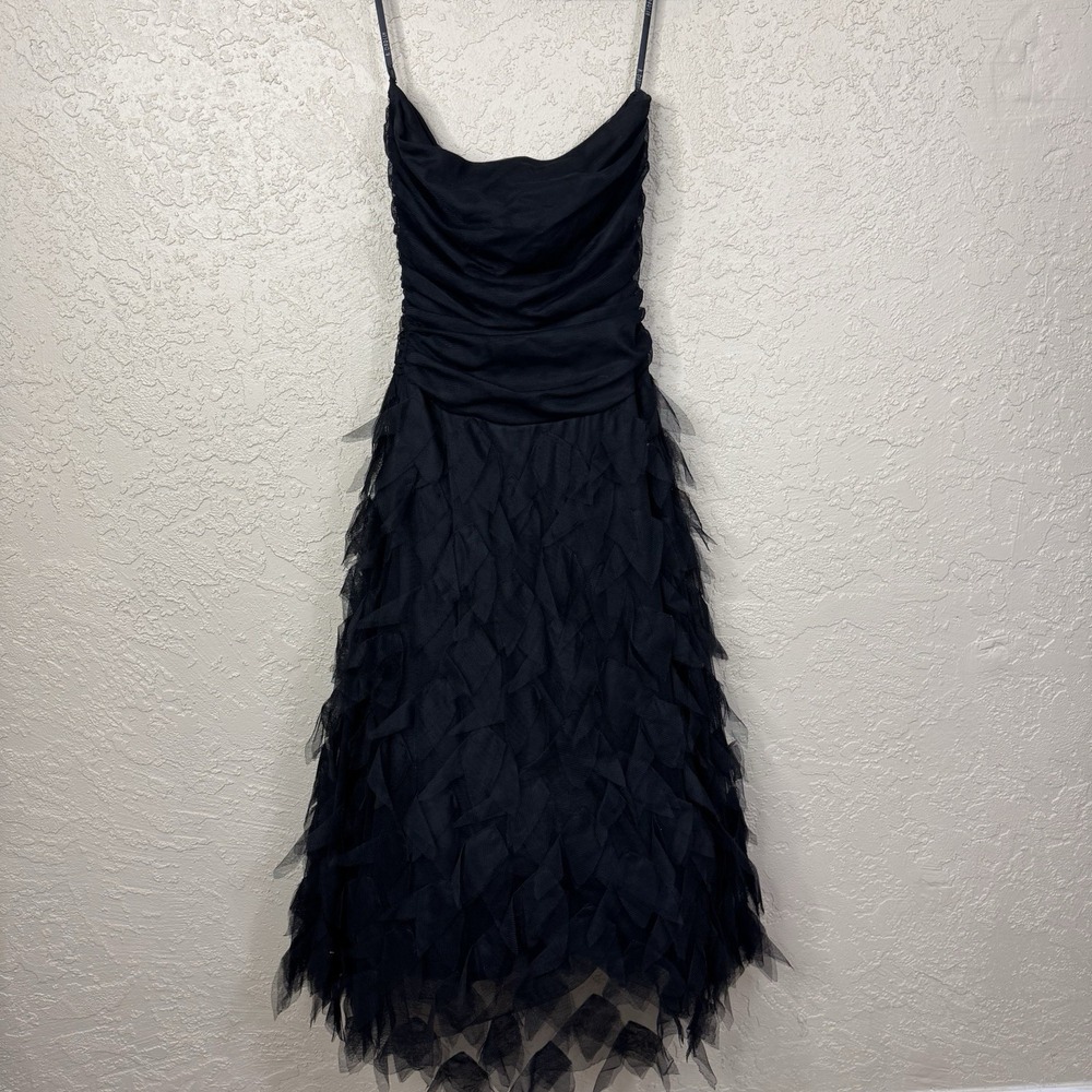 Y2K B. Darlin LBD Tiered Ruffle Dress Mesh HOCO Fairy Grunge Whimsigoth Sz 5/6